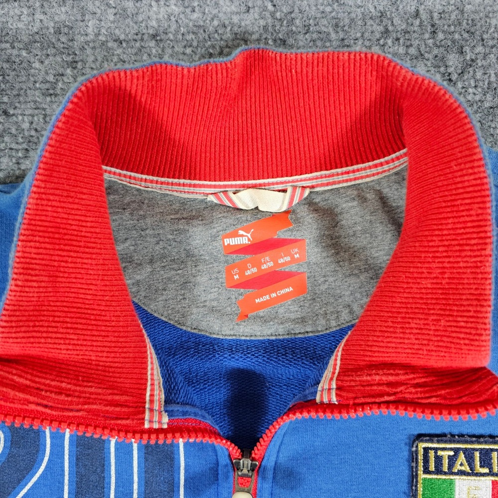 Y2K‎ Puma Italia Track Jacket Mens Full Zip Blue Soccer Football Size Medium - Picture 2 of 7